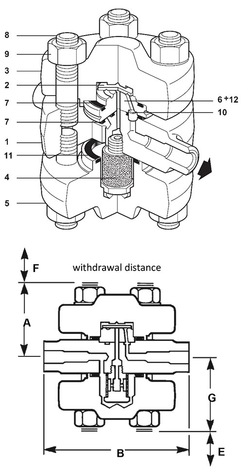 Arike Product Thermodynamic Steam Trap TDH 120 Parts