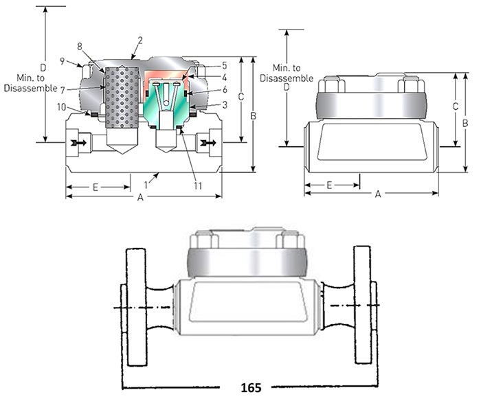 Arike Product Thermodynamic Steam Trap TDH 150 DIMENSIONS AND WEIGHTS TDH150